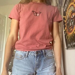 Pink butterfly helen top